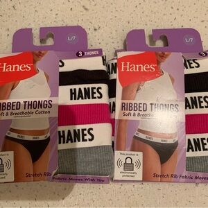 Hanes Men's Ribbed Thongs - Black, Pink, White, Gray